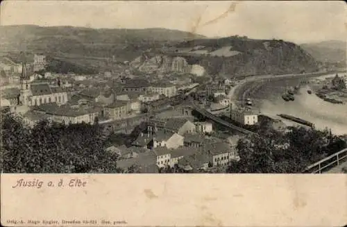 Ak Ústí nad Labem Aussig an der Elbe, Gesamtansicht