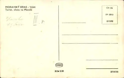 Ak Moravský kras Der Mährische Karst Südmähren, Chata na Macose