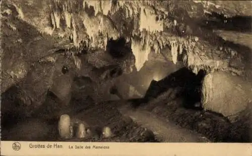 Ak Grotte de Han Han sur Lesse Wallonien Namur, Salle des Mamelons