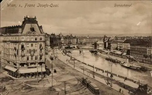 Ak Wien 1 Innere Stadt, Franz Josefs Quai, Donaukanal