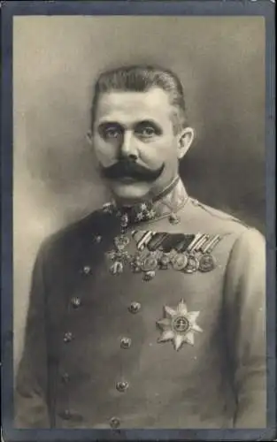 Foto Ak Erbherzog Franz Ferdinand, Portrait in Uniform, Orden