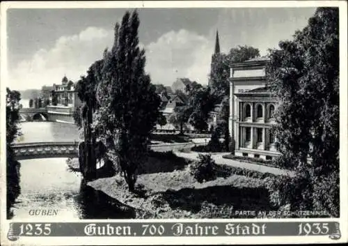 Ak Guben in der Niederlausitz, 700 Jahrfeier 1935, Schützeninsel