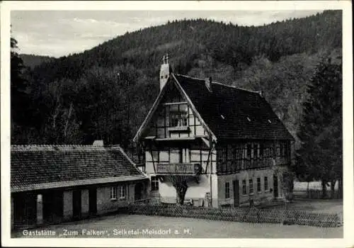 Ak Selketal Meisdorf Falkenstein im Harz, Gaststätte Zum Falken