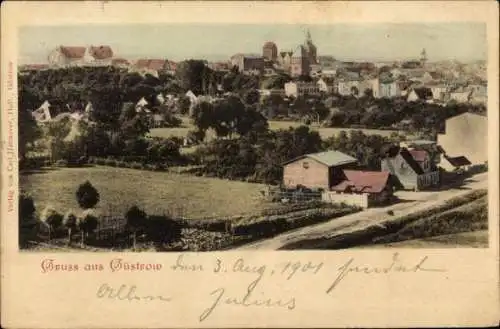 Ak Güstrow in Mecklenburg, Gesamtansicht