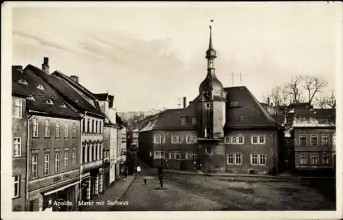 Ak Apolda in Thüringen, Markt mit Rathaus