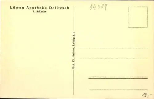 Ak Delitzsch in Sachsen, Löwen Apotheke, Innenansicht