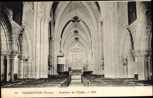 Ak Vermenton Yonne, Interieur de l'Eglise