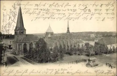 Ak Essen im Ruhrgebiet, Kirche, Denkmal