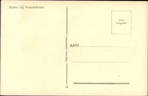 Ak Voorschoten Südholland, Windmühle