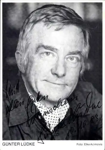 Ak Schauspieler Günter Lüdke, Portrait, Autogramm