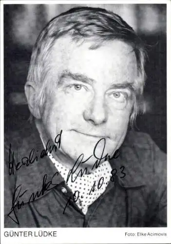 Ak Schauspieler Günter Lüdke, Portrait, Autogramm
