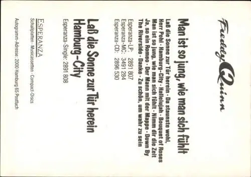 Ak Sänger und Schauspieler Freddy Quinn, Portrait, Liegestuhl, Autogramm