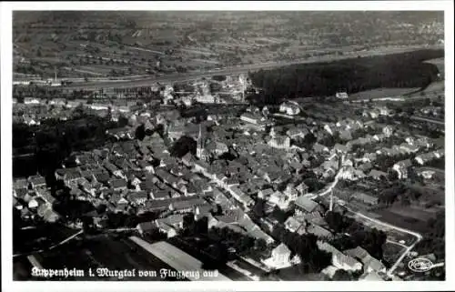 Ak Kuppenheim im Murgtal Schwarzwald, Fliegeraufnahme