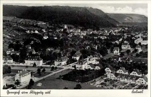 Ak Grenzach Wyhlen in Baden Württemberg, Fliegeraufnahme, Blick auf Ortschaft und Umgebung