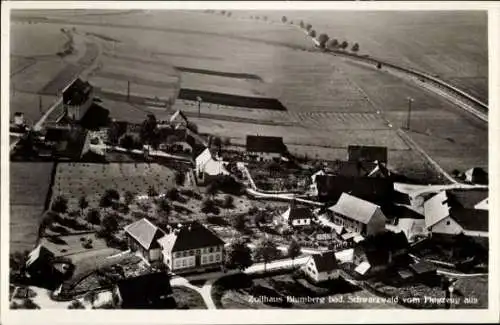 Ak Zollhaus Blumberg am Schwarzwald, Fliegeraufnahme, Gasthaus und Pension zur Post