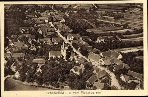 Ak Griesheim Offenburg in Baden Schwarzwald, Fliegeraufnahme