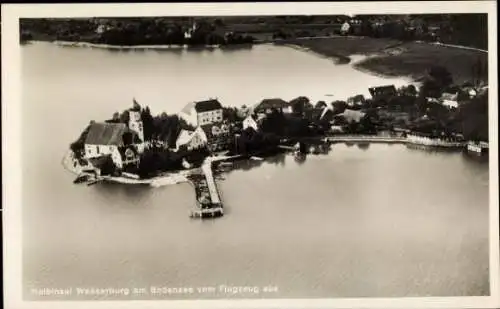 Ak Wasserburg am Bodensee Schwaben, Fliegeraufnahme