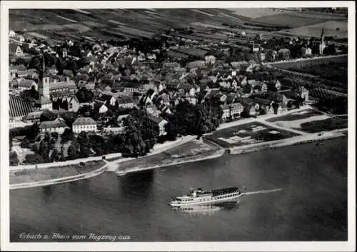 Ak Erbach im Rheingau Eltville am Rhein Hessen, Fliegeraufnahme