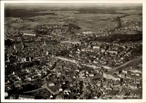 Ak Ansbach in Mittelfranken Bayern, Fliegeraufnahme