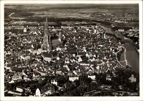 Ak Ulm an der Donau, Fliegeraufnahme