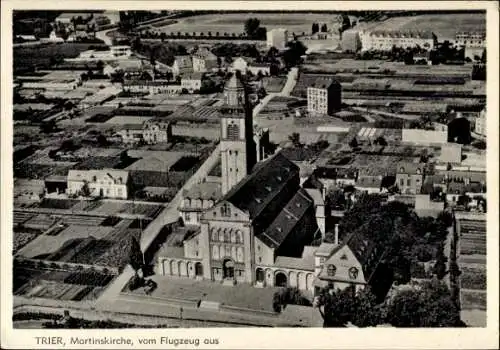 Ak Trier an der Mosel, Fliegeraufnahme, Martinskirche