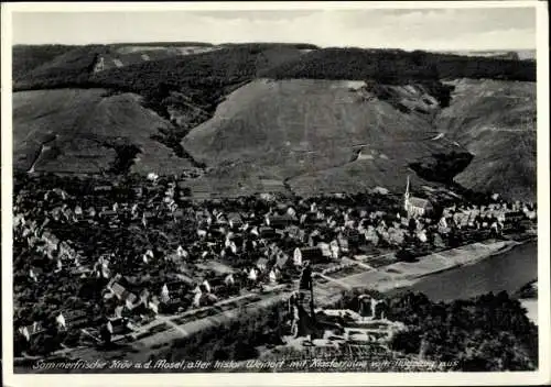 Ak Kröv an der Mosel, Fliegeraufnahme, Klosterruine