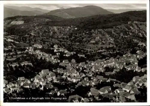 Ak Lützelsachsen Weinheim an der Bergstraße Baden, Fliegeraufnahme