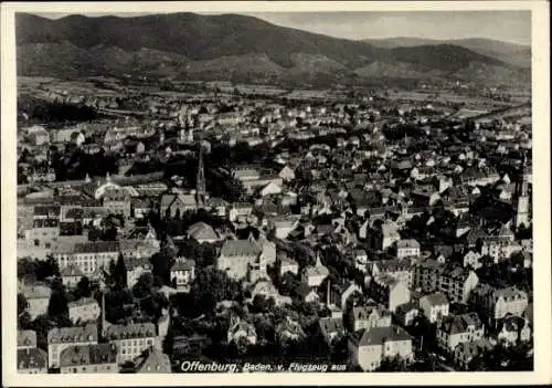 Ak Offenburg in Baden Schwarzwald, Fliegeraufnahme