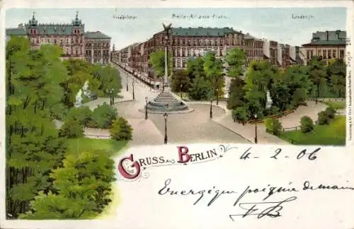 Litho Berlin Mitte, Friedrichstraße, Belle-Alliance-Platz, Lindenstraße