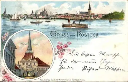 Litho Rostock in Mecklenburg, Panorama, Steintor