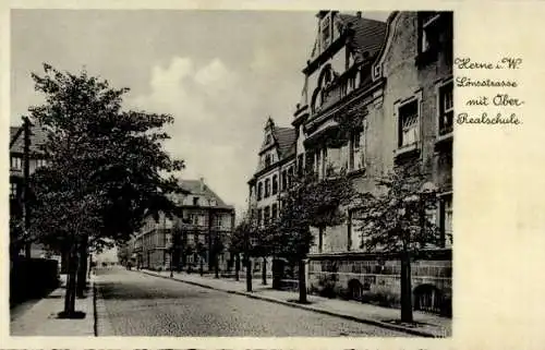 Ak Herne im Ruhrgebiet Westfalen, Lönsstraße, Oberrealschule