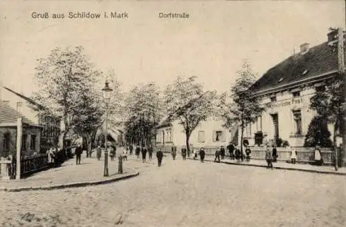 Ak Schildow in der Mark, Dorfstraße, Kaiserliche Post, Kinder