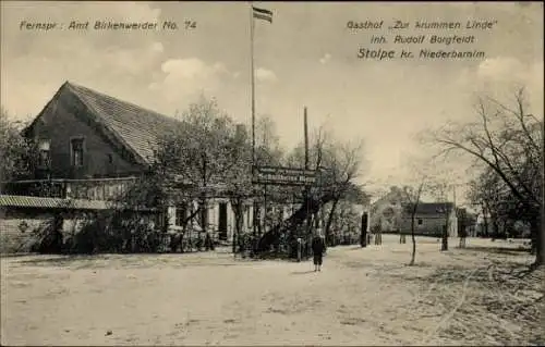 Ak Stolpe Hohen Neuendorf Oberhavel, Gasthof Zur krummen Linde