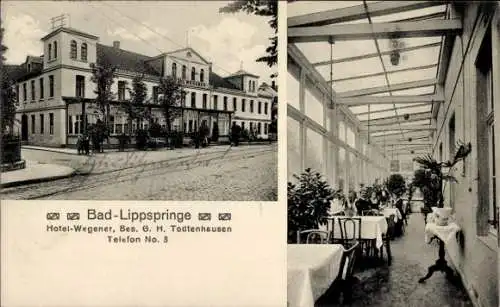 Ak Bad Lippspringe in Westfalen, Hotel Wegener, Wintergarten