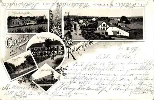 Litho Bad Rothenfelde am Teutoburger Wald, Kurhaus, Kinderheilanstalt, Gradierwerk