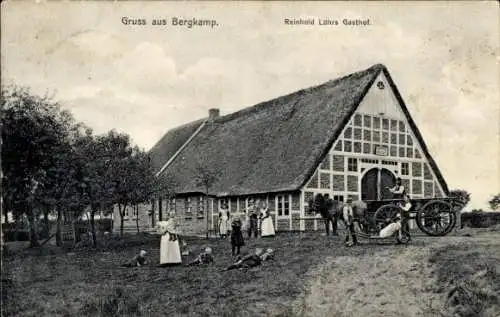 Ak Bergkamp Cadenberge Niedersachsen, Gasthof Reinhold Lührs, Fuhrwerk