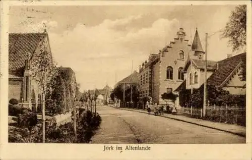 Ak Jork im Alten Land, Straßenpartie