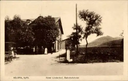 Ak Kelbra am Kyffhäuser, Hotel Lindenhof, Bahnhofshotel