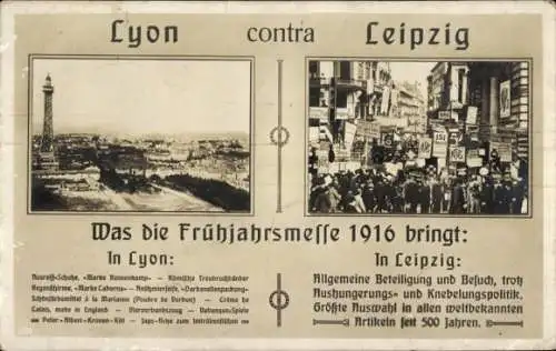 Ak Lyon Rhône contra Leipzig, Was die Frühjahrsmesse 1916 bringt