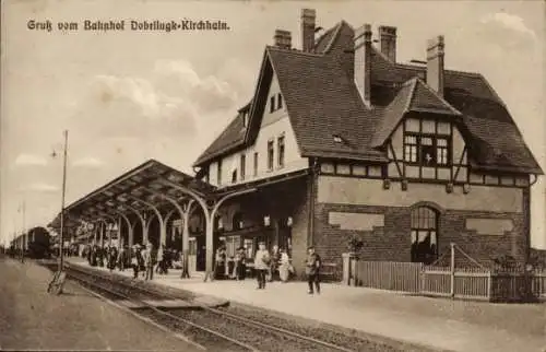 Ak Dobrilugk Doberlug Kirchhain in Brandenburg, Bahnhof, Gleisansicht