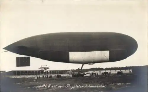 Ak Flugplatz Johannisthal, Luftschiff Parseval VI