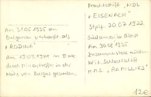 Foto Ak Frachtschiff Eisenach, NDL, Schleppschiff