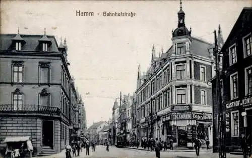 Ak Hamm in Westfalen, Bahnhofstraße, Gasthof König..., Zigarrengeschäft