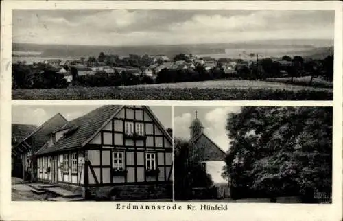 Ak Erdmannrode Schenklengsfeld in Hessen, Panorama, Gasthaus zum grünen Baum