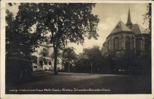 Ak Halle an der Saale, Evangelisches Diakonissenhaus, Kirche, Schwesternfeierabendhaus