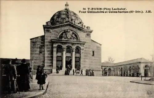 Ak Paris XVIII. Montmartre, Père Lachaise, Krematoriumsofen, Kolumbarium