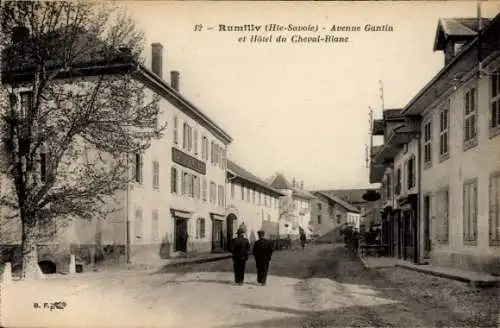 Ak Rumilly Haute-Savoie, Avenue Gantin, Hotel du Cheval-Blanc