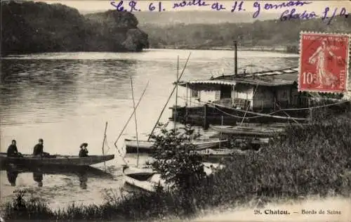 Ak Chatou Yvelines, Seine, Ufer