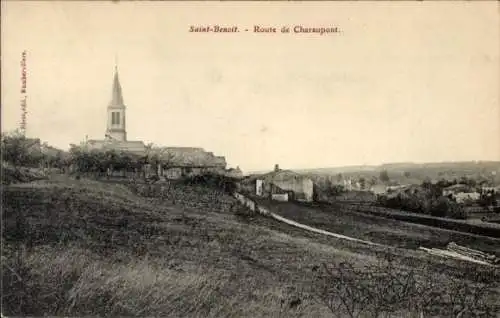 Ak Saint Benoît Vosges, Route de Charaupont