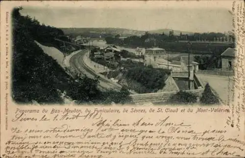 Ak Bas Meudon Hauts de Seine, Standseilbahn, Sèvres, St. Cloud und Mont-Valerien